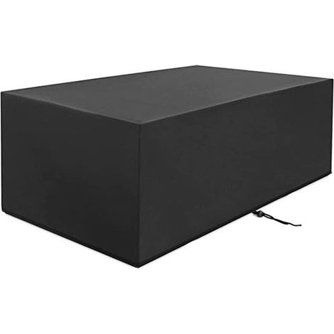 Housse de protection pour mobilier de jardin carré (120 x 120 x 74 cm), noire. (1/5)