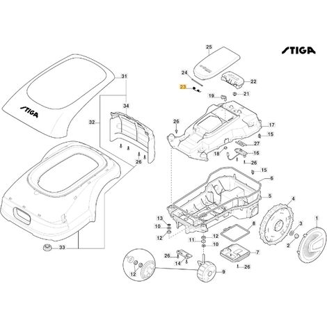 Cubierta de muelle robot cortacésped modelos A1000 ORIGINAL STIGA 122430255/0