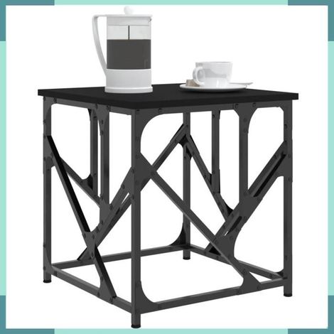 834120 Table basse noir 45x45x47,5 cm bois d'ingénierie (1/5)