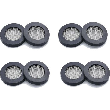 Shower head seal, rubber washer – creates a seal to prevent leaks – with stainless steel filter, 3/4 inch (pack of 8)