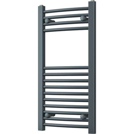 Zennor - Anthracite Heated Towel Rail - H800mm x W400mm - Curved (1/3)