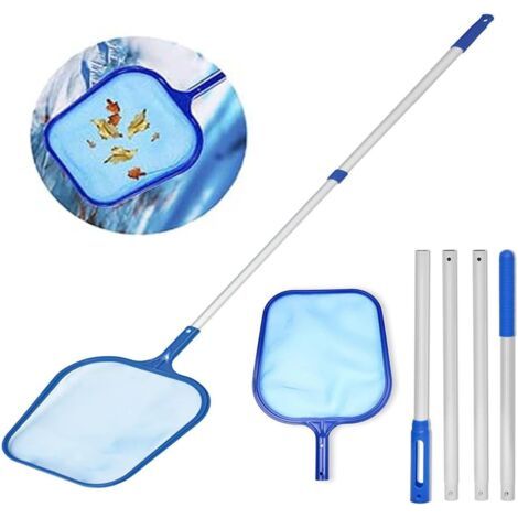 Épuisette de piscine à mailles fines avec manche télescopique 157 cm long - Accessoire pour piscine, étang poissons, baignoire