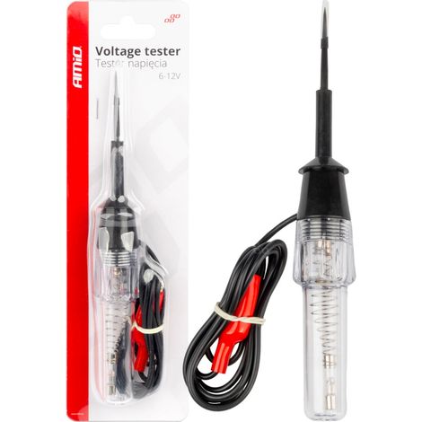 Tester di tensione per auto con pinza a coccodrillo 6-12V amio-04272 (1/5)
