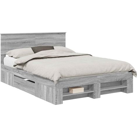 Maison Exclusive - Struttura del letto con testiera Grigio Sonoma 160 x 200 cm (1/5)