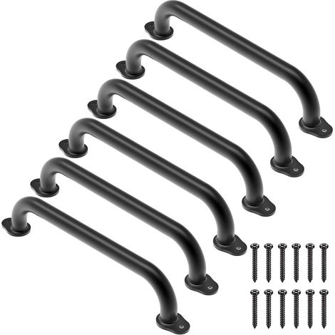 Poignee Escalade Enfant, 43cm Poignées de Terrain de Jeux 6pcs Main Courante pour Escalier Barre Poignée Sécurité Barres d'appui Pour Aire Jeux/Jardin/Douches/Toilettes, Base Gourde/Noir (1/5)