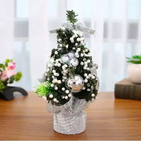 Petit sapin de Noël décoré, 20 cm, mini sapin de Noël artificiel, décorations de Noël d'intérieur, sapin décoratif (1/2)