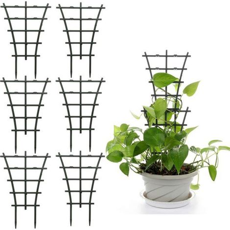 6pcs Treillis, empilable, plastique, 25cm, jardin, pot (1/4)