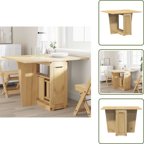 vidaXL Butterfly-Esstisch Klappbar Corona Wachsbraun Massivholz Kiefer (1/5)