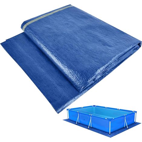 Bâche de piscine, bâche de sol pour piscine, 300 x 200 cm, piscines extérieures, bâche de sol, adaptée aux piscines rectangulaires, protège le fond de votre piscine (bleu) (1/5)