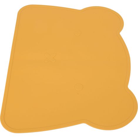 Set de table ours en silicone jaune - Épais, isolant thermique, antidérapant, souple et élastique - Idéal pour la maison, l'hôtel, le restaurant