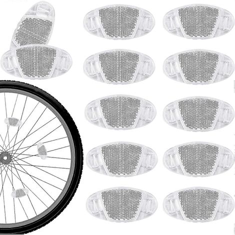 Réflecteurs pour rayons de vélo, lot de 12 réflecteurs blancs, pour vélos de route et VTT, accessoire de sécurité pour la conduite de nuit. (1/5)