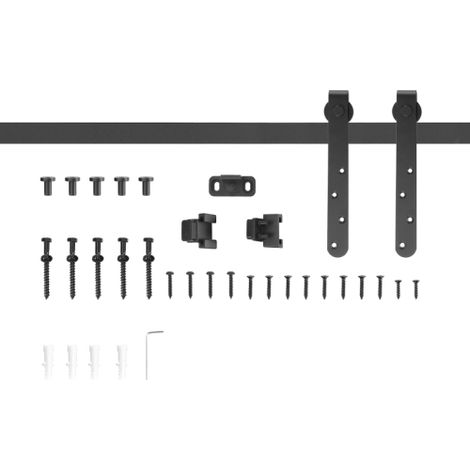 Schiebetüren-Beschlagsatz 180 cm Komplett-Set mit Schienen, Rollen, Anti-Sprung-Vorrichtungen Kohlenstoffstahl
On-Site (1/5)