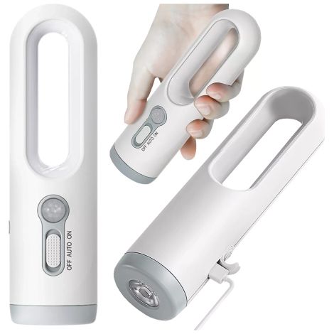 Lámpara de escritorio LED portátil con sensor de movimiento y linterna Alogy Night, color blanco. (1/4)