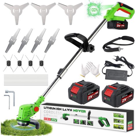 Débroussailleuse à Batterie,3-en-1 Débroussailleuse sans Fil Electrique,Coupe Bordure sans Fil avec Batterie 2x2,0Ah,Taille Bordure Réglable Télescopique Léger pour Jardin Pelouse Extérieur (1/5)