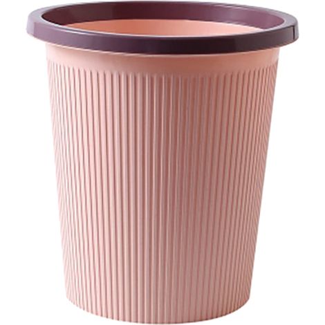 Poubelle en plastique rose, élégante et moderne, idéale pour la salle de bain, la cuisine et le salon. Grande taille. (1/5)
