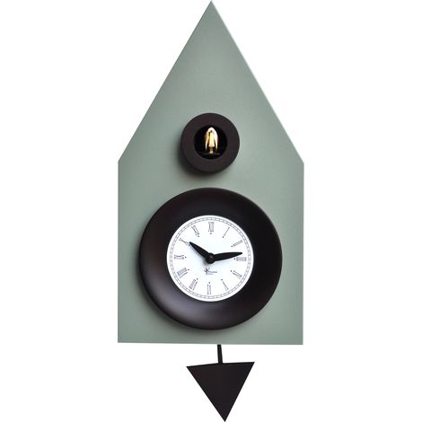 Orologio a Cucù da Parete 20x36x13cm Pirondini Italia Dark Grigio Cemento (1/2)