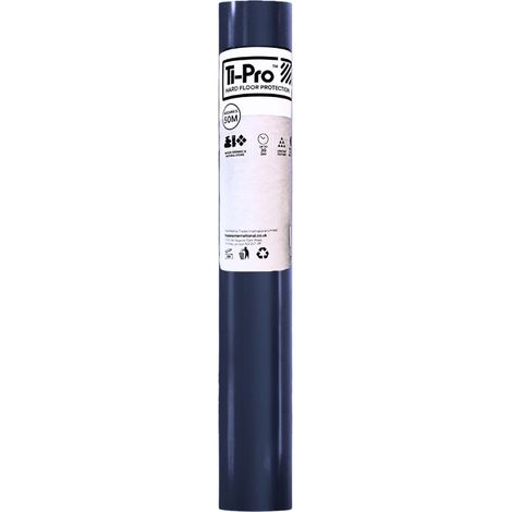 TI-Pro Blue Hard Floor Protector Film Roll 600mm x 50m - Self-Adhesive Waterproof Protective Film for Wood, Tile, Laminate, 1 Pack