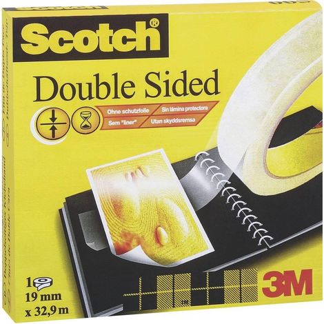 Scotch 665 Cinta adhesiva doble cara transparente 12 mm x 22,8 m