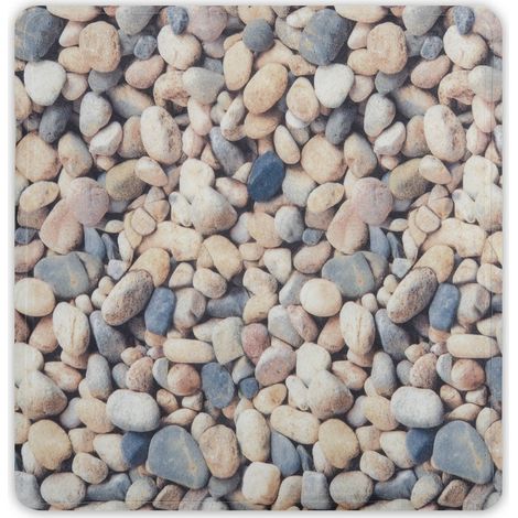 Casa Pura – Tapis de bain antidérapant en chlorure de polyvinyle – Design pierre – 54 x 54 cm – Sécuritaire et écologique