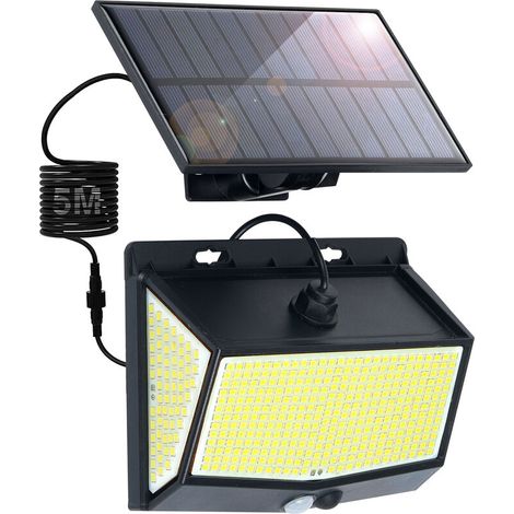 Lampe solaire d'extérieur LED avec détecteur de mouvement IP65 étanche modes câble de pour jardin allée garage 5 m 468 3 (1/4)