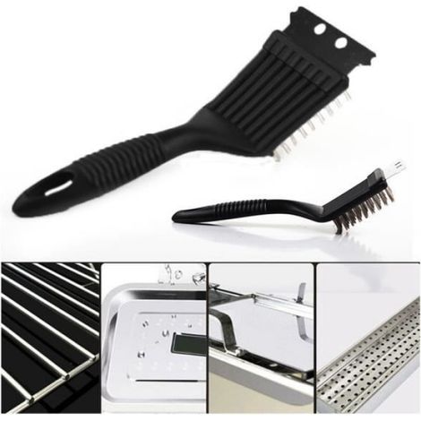 Brosse Pour Barbecue - Acier Inoxydable - Poignée Ergonomique - Grattoir Intégré - Lot De 5 (1/4)