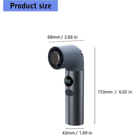 Ventilateur portable coudé–3000 mAh, réglable, silencieux – Charge par USB-C-pour camping,,bureau et activités en plein air – gris (1/3)