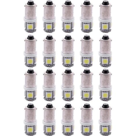 10 ampoules LED BA9S T4W 5 SMD 5050, éclairage intérieur voiture, feux de position, plafonnier, coffre, tableau de bord (1/5)