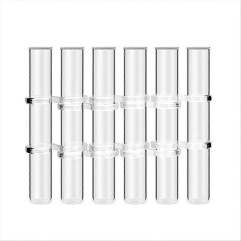 Lot de 6 vases à fleurs à charnière et tubes à essai en verre transparent pour la décoration intérieure, L (1/5)