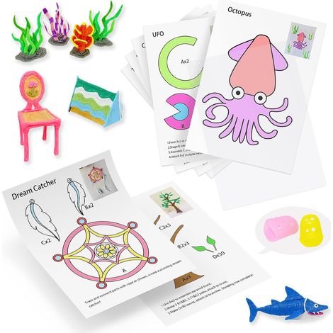 Gabarits d'Impression pour Stylo 3D, 20 Feuilles de Dessin et (1/5)