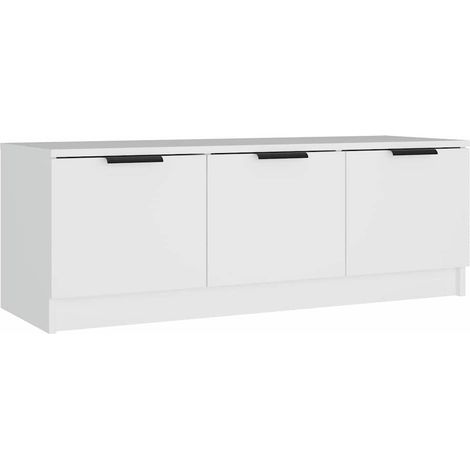 vidaXL Mueble de TV madera contrachapada blanco 102x35x36,5 cm (1/2)