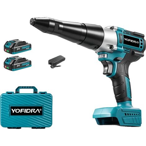 Pistolet à riveter électrique, moteur sans balais, haute force de traction, Ensemble de 2xBatteries (1/2)