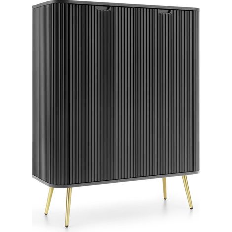 AX LIVING Highboard Schrank Salvia K103 103 cm breit Modern in Schwarz