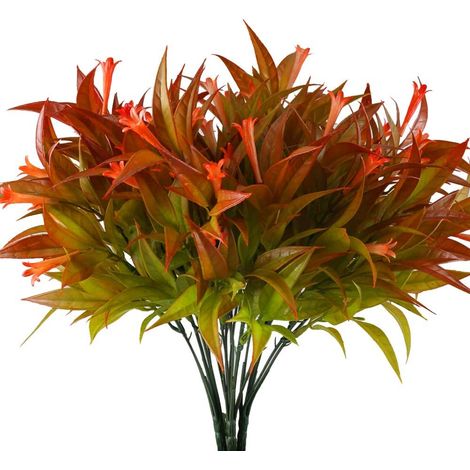 4 Stück künstliche Pflanzen für den Außenbereich, künstliche Fleurs-Bündel, F