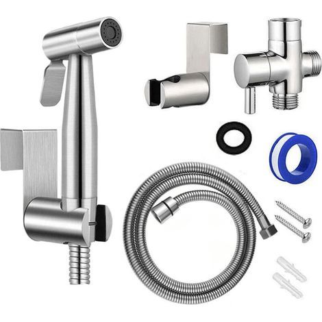 Bidet à main robinet de toilette pulvérisateur bidet d'eau chaude , accessoires de bidet accessoire de douche en acier inoxydable de toilette pour lavabo ou toilette (1/5)