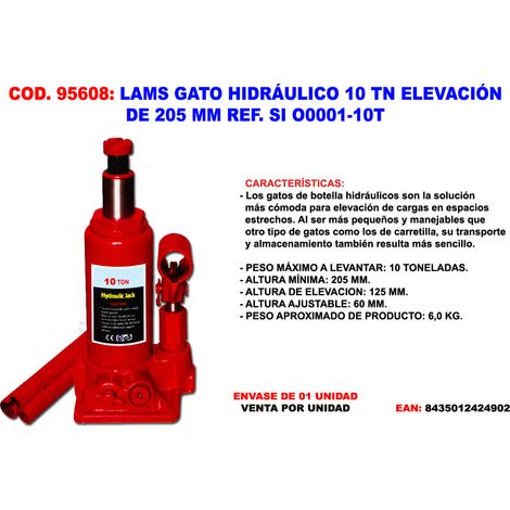 lams gato hidráulico 10 tn elevación 205 mm ref. si o0001-10t