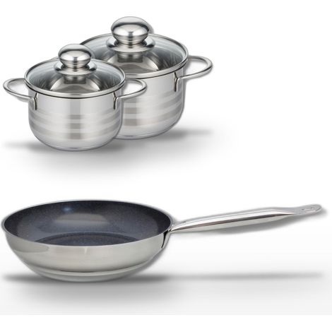 Lot Poêle 24cm et 2 Faitouts 14/16cm Elo Profi Therm Platinum (1/5)