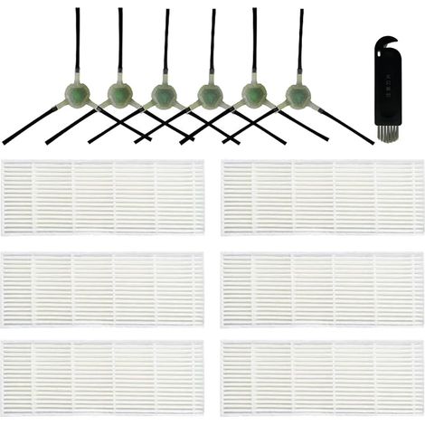 Lot de 13 Accessoires pièce de Rechange pour Lefant M210 M210P M210S M210B M213 M213S M2 aspirateur Robot pour OKP Life Robovac K2 K3 K3A K4 K5 6 filtres HEPA 6 brosses latérales 1 Brosse (1/5)