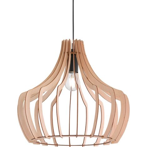 Lampada a sospensione, legno, naturale, 44x150x44 cm, Wood (1/5)