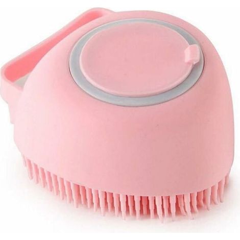 Pet Shampoo Brush,Heart Rubber Dog Cat Cleaning Bath Brush,Silicone Spa Massage Comb,Shower Grooming Tool for Hair Removal (1/5)