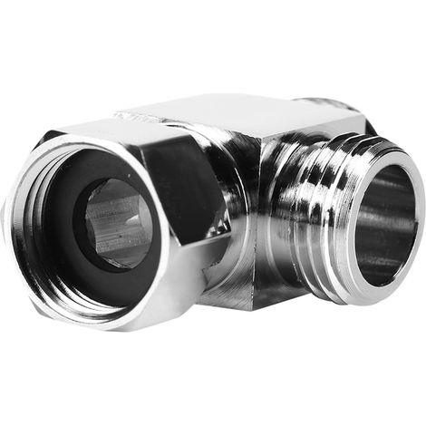 Inverseur en laiton chromé à 3 voies, adaptateur en T G1/2", pour montage sur bras de douche (1/5)