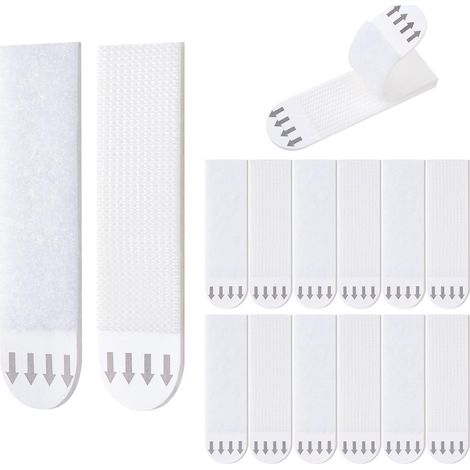 Photo Hanging Strip - 12 Pairs - 16x70 mm - Removable Adhesive Wall Mounting Tape - For Frames Mirrors Clocks - Indoor Use (1/5)