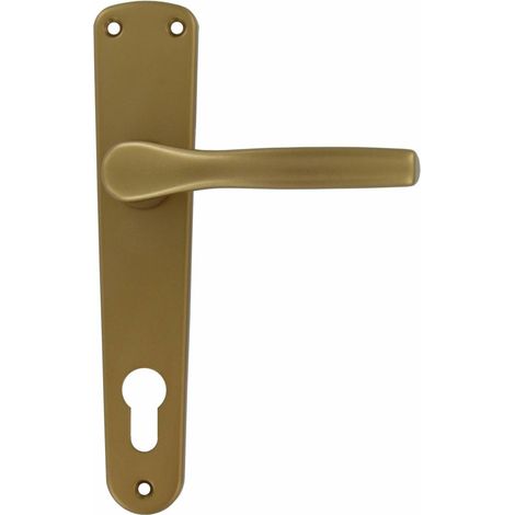Maniglia Porta Portoncino Anodizzata Bronzo Foro Yale Cilindro Europeo