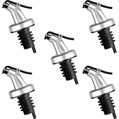 5-pack bouchons pour bouteilles d'huile et vinaigre, idéal pour salades et sauces (1/5)