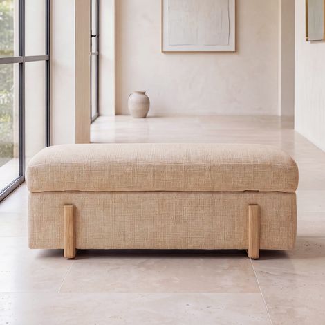 Wahson Panca Contenitore in Ciniglia 110×46,5×45 cm, Cassapanca 70L con 2 Cerniere Capacità di Carico di 300lbs per Soggiorno/Letto/Corridoiom, Giallo