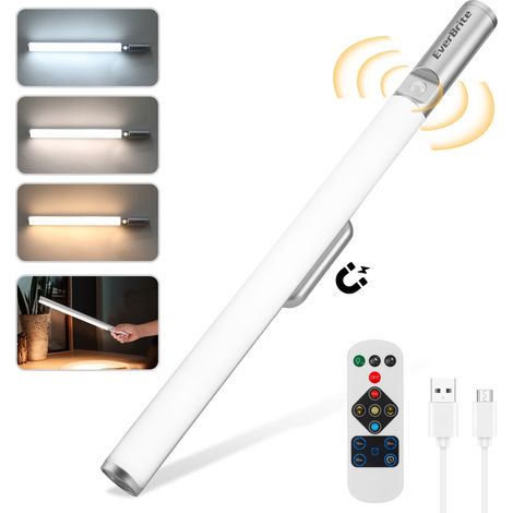 Lampe détecteur de mouvement rechargeable – 3 modes – Détection jusqu'à 3m – Batterie 2600mAh – Installation simple avec support magnétique – Everbrite