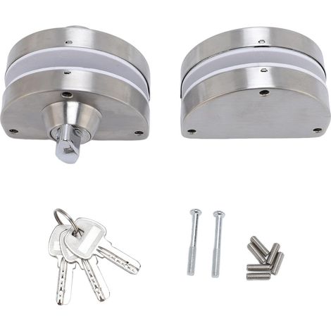 pour porte vitrée double pêne en acier inoxydable contrôle d (1/5)
