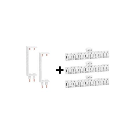Schneider - Resi9 XE - LOT de 2 Peignes Verticales + 3 Horizontales 13M - Ideal Tableaux 3 rangu00e9es - Ru00e9f. : R9EXHC13x3+R9EXVx2 (1/2)