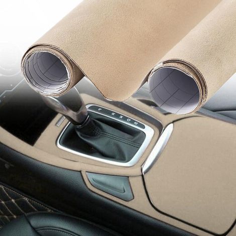 Autofolie Wildlederoptik selbstklebend mit Luftkanälen, Beige 75 x 152 cm (1/5)