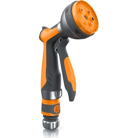 Brandson Garten Handbrause 7 Sprühprofile - Gartenbrause für Gartenschlauch - Spritzpistole Pistolengriff mit Halteclip - 1-8 bar Wasserdruck (1/5)