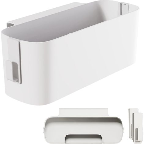 Rangement suspendu pour lit, panier de rangement suspendu avec 2 crochets amovibles, étagère de lit, porte-accessoires, pour bureau, maison, dortoir, à placer sur les côtés d'un lit bébé, Blanc (1/5)